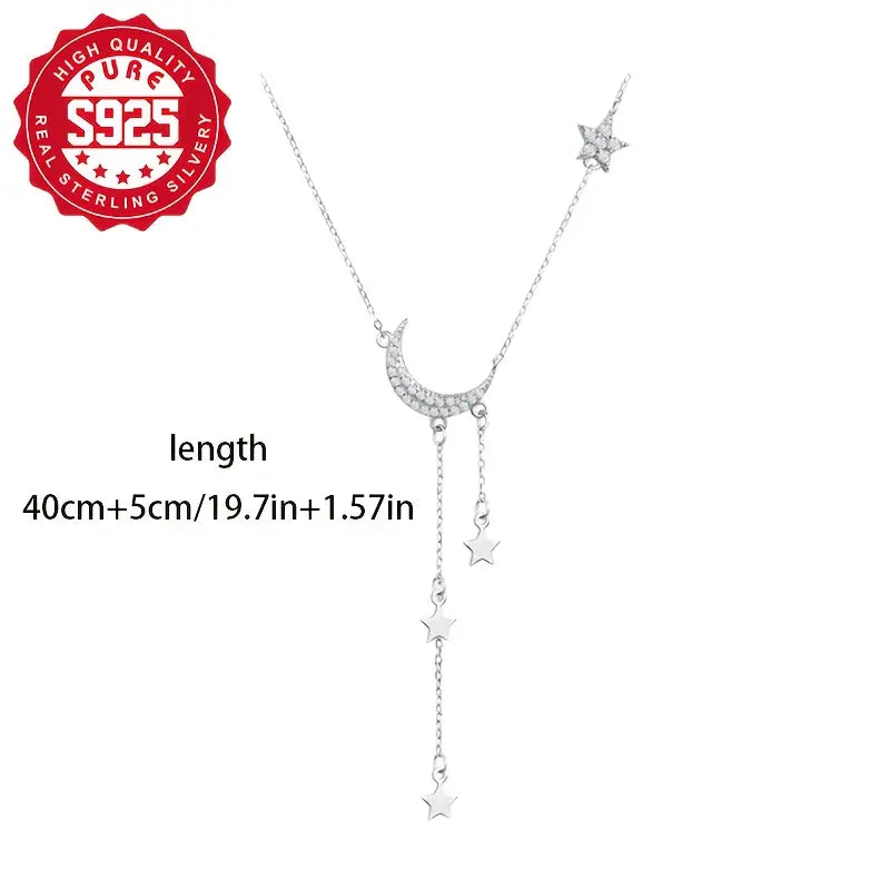 Collier de Lune avec Franges en Argent 925