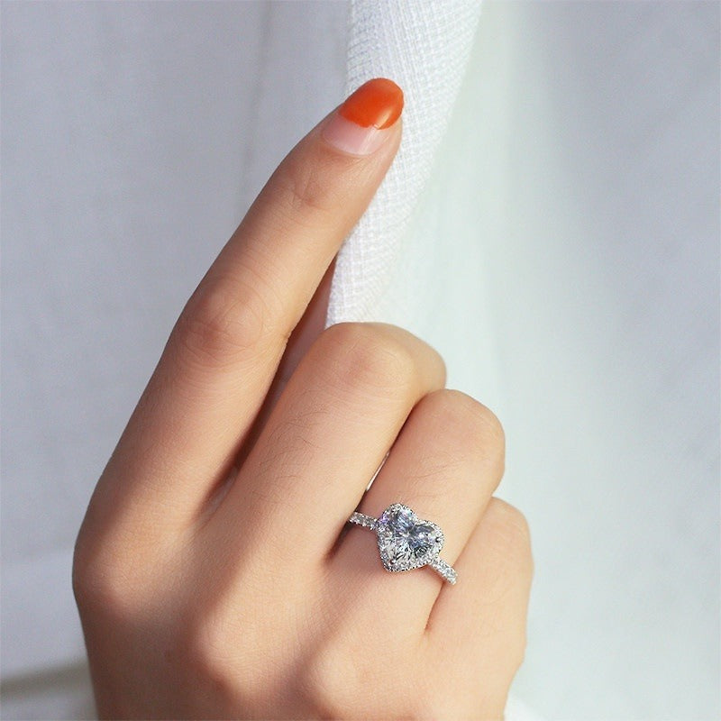 Bague cœur captivant