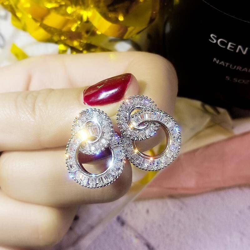 Boucles d'oreilles de cercles entrelacés Elise