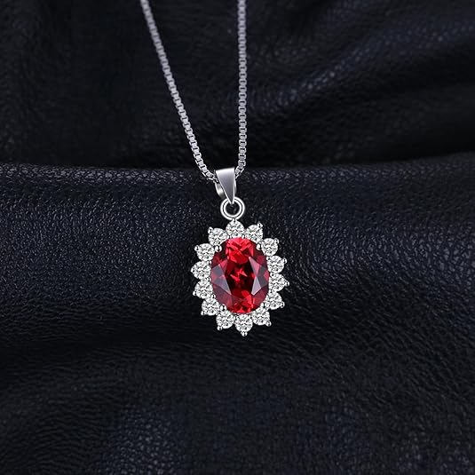 Collier halo rubis classique