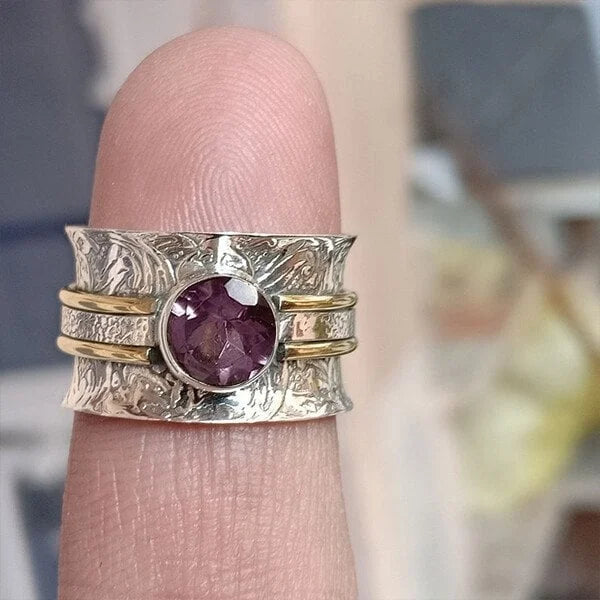 Bague cristal de méditation bohémienne