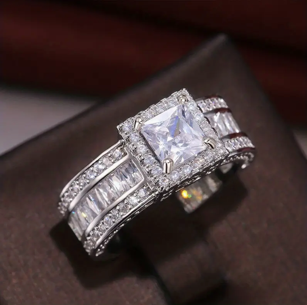 Bague Dimanten halo en zircone cubique