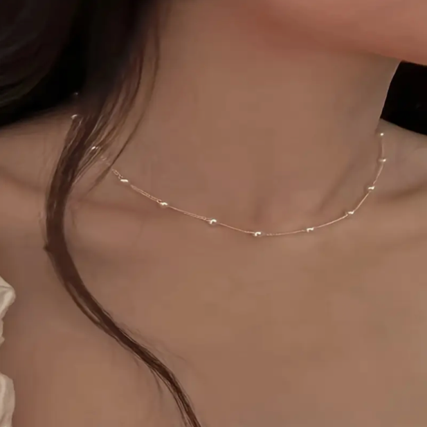 Collier de perles baroque vintage élégant doré