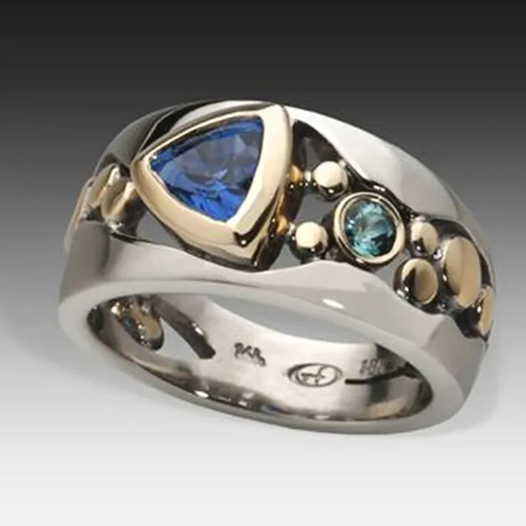 Bague Cristal Bleu Vintage