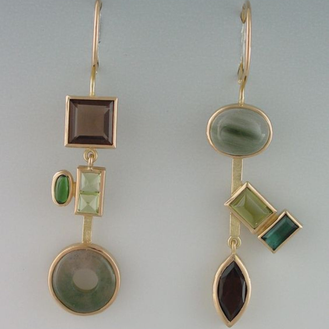 Boucles d'oreilles en cristal de forêt vintage