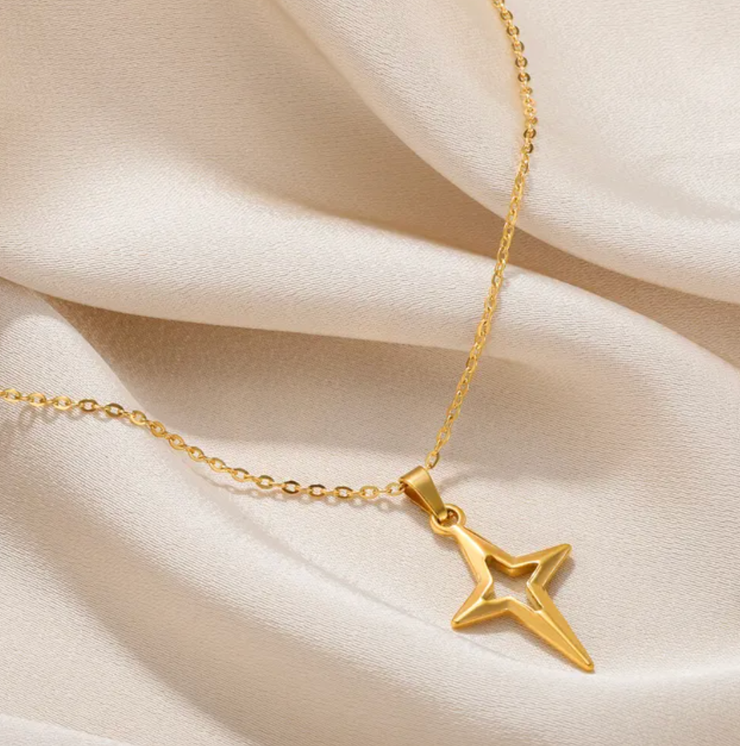 Collier étoile filante doré