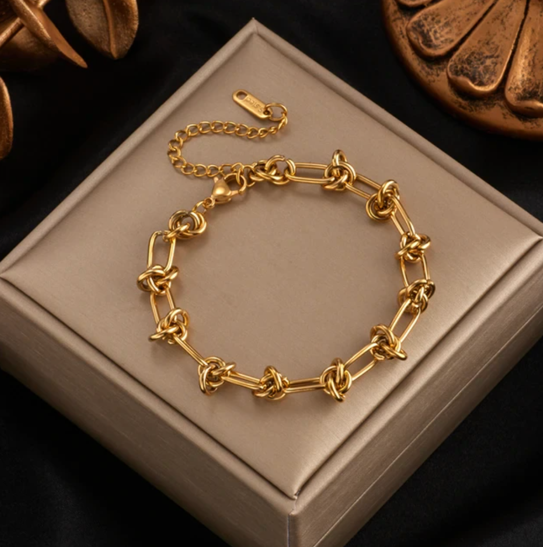 Bracelet chaîne moderniste doré