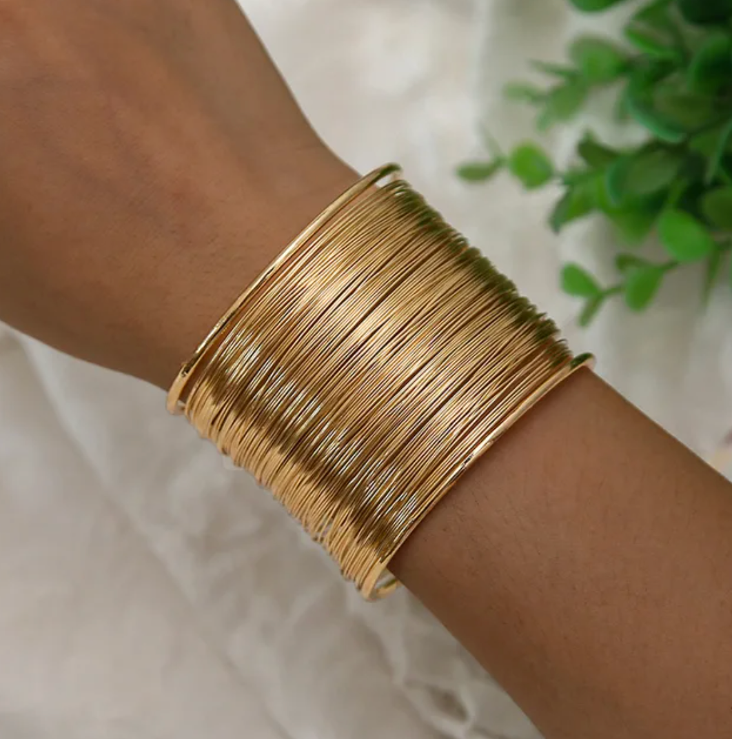 Bracelet maille épais doré