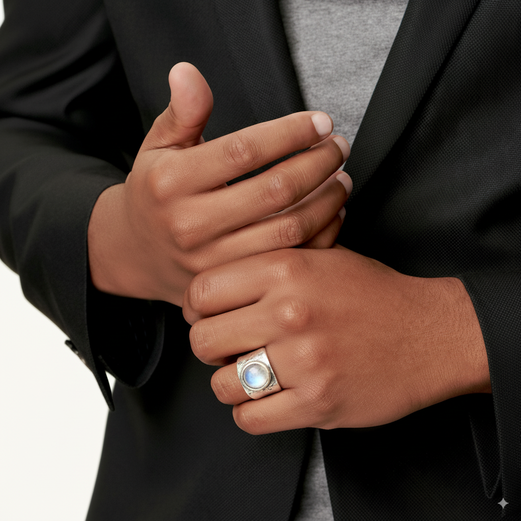 Bague bohémienne en pierre de lune