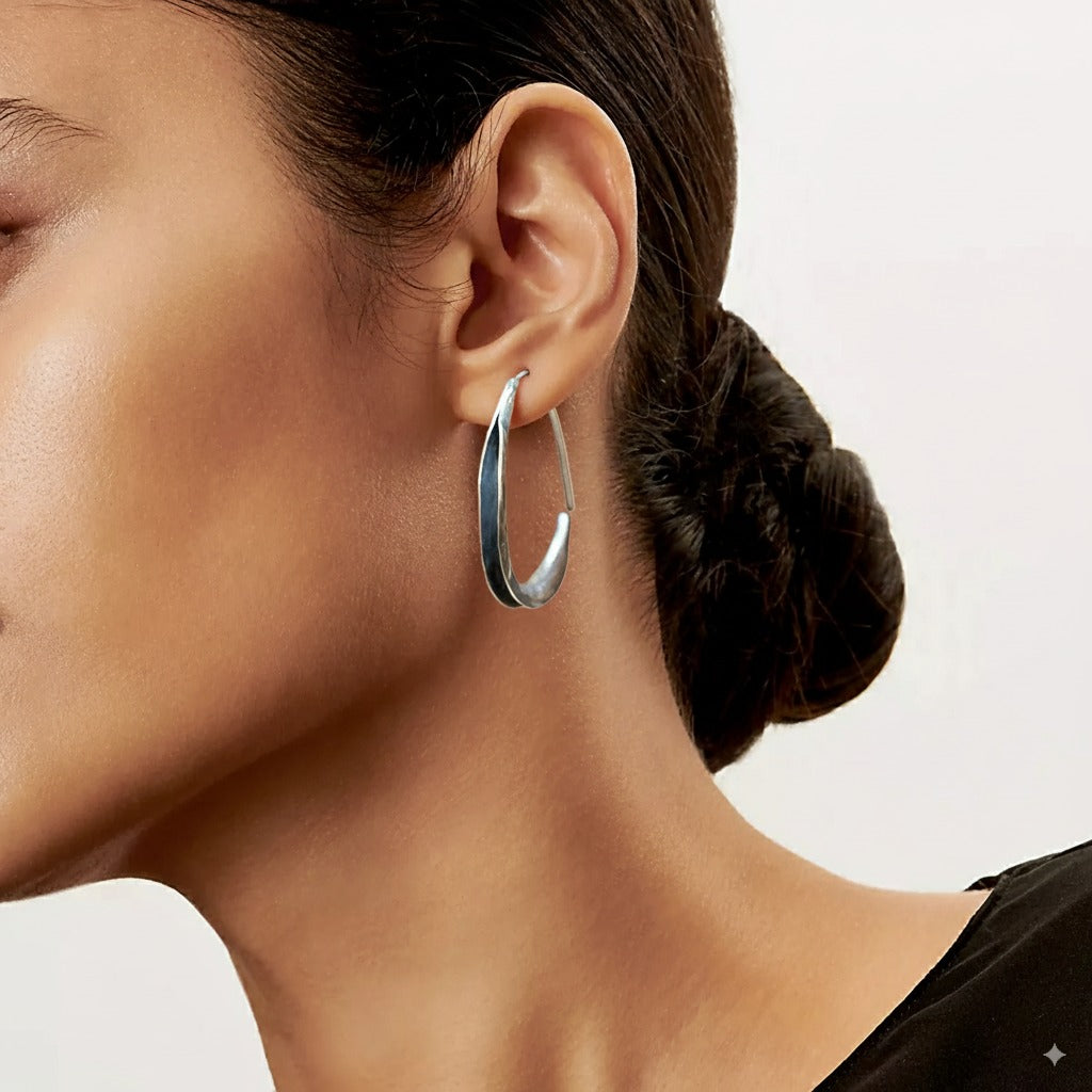 Boucles d'oreilles simples grands cercles