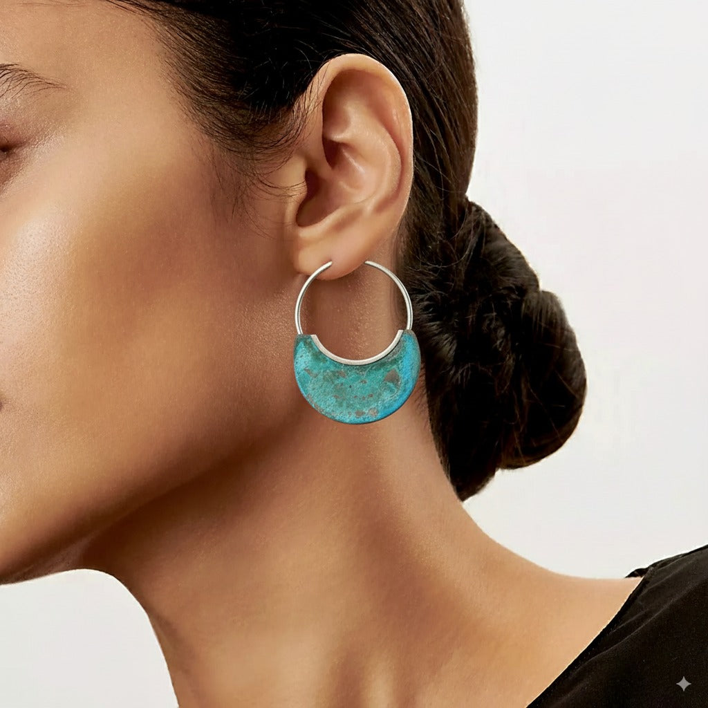 Boucles d'oreilles turquoise usées vintage