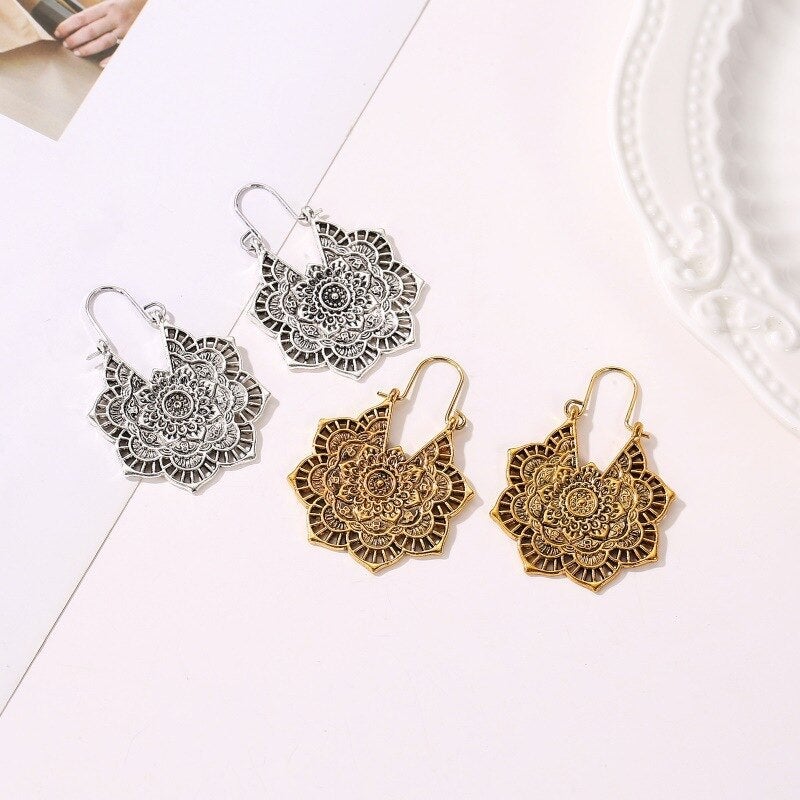 Boucles d'Oreilles Lotus Mandala