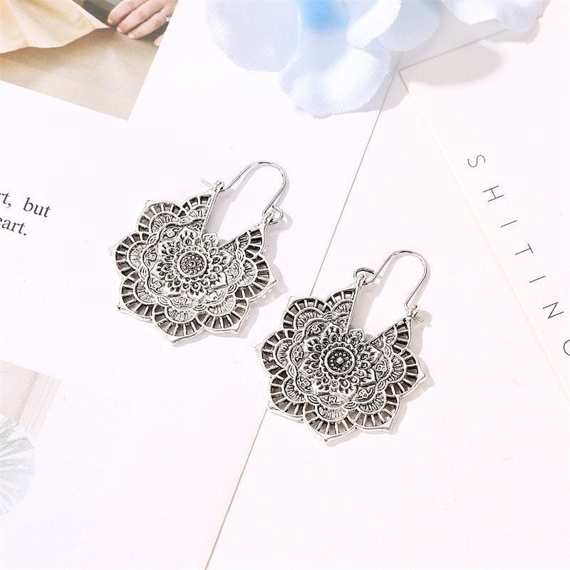 Boucles d'oreilles mandala lotus
