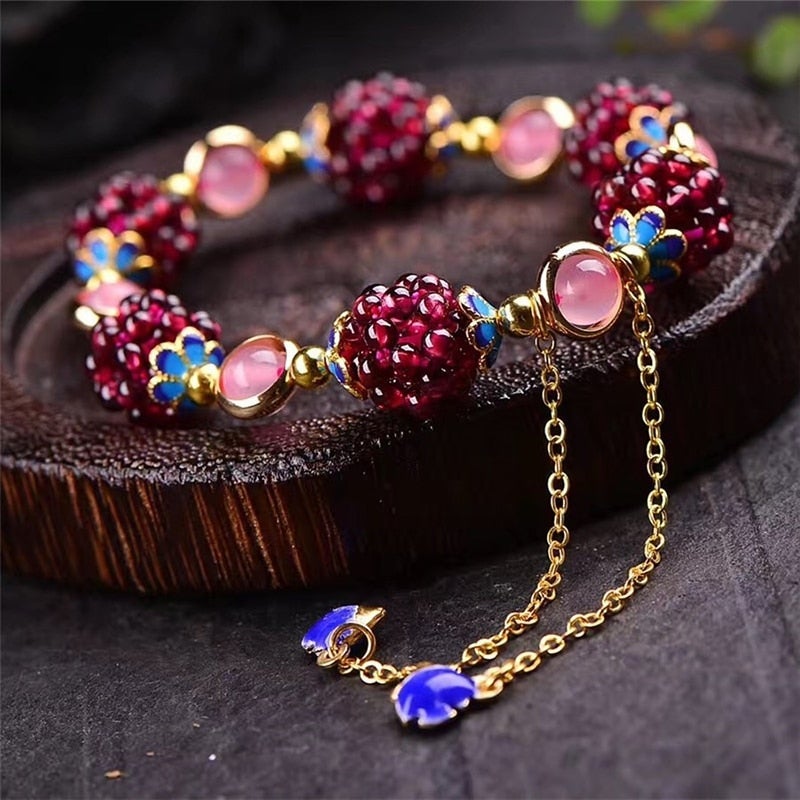 Bracelet en pierre naturelle grenat