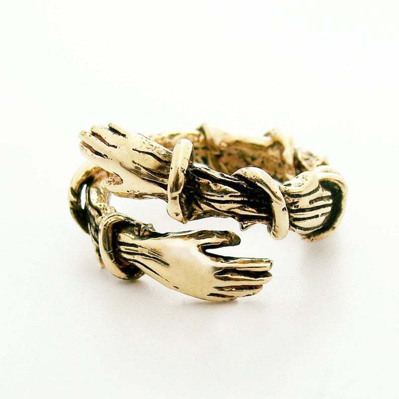 Bague câlin en argent sterling plaqué
