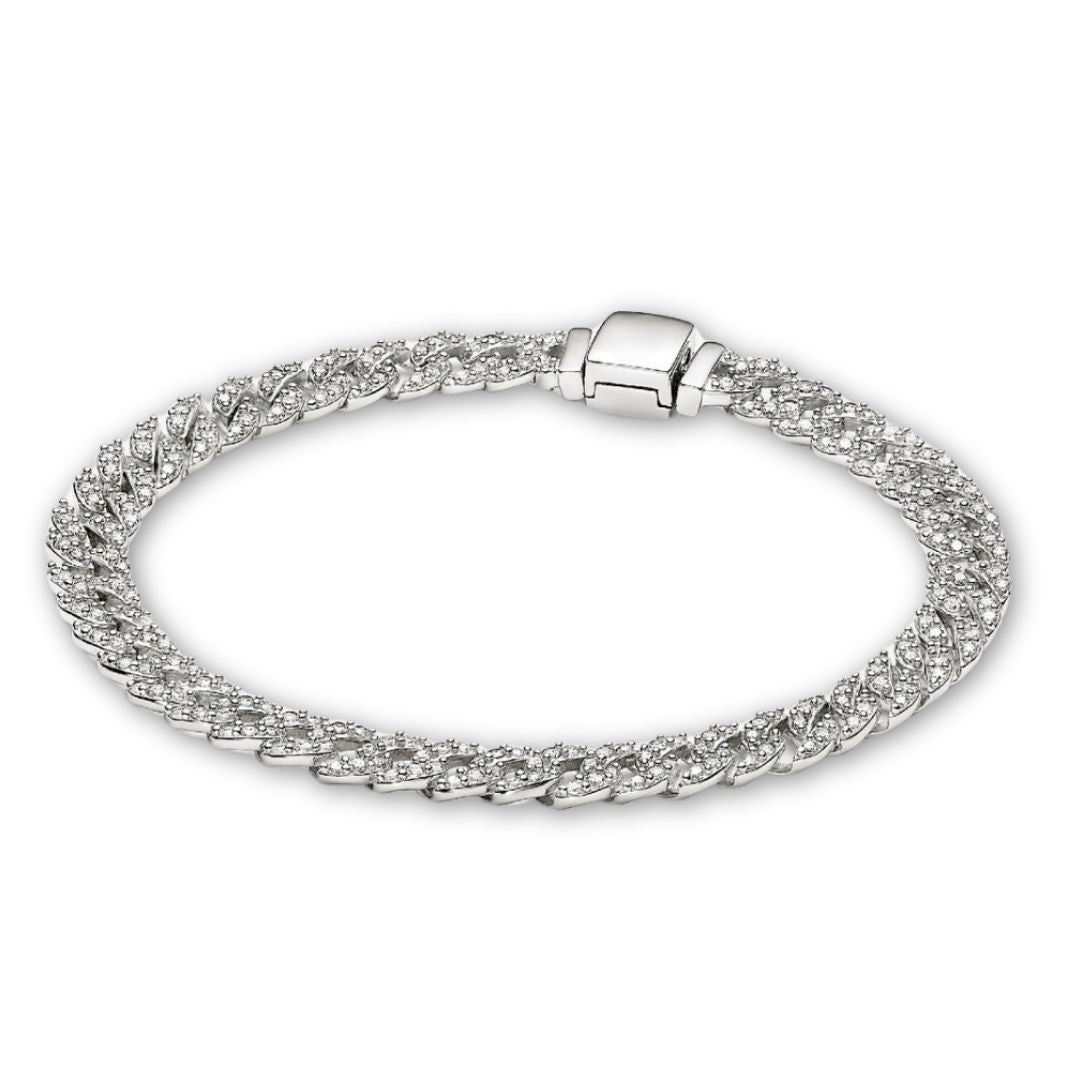 Bracelet Cubain Pavé | Doré