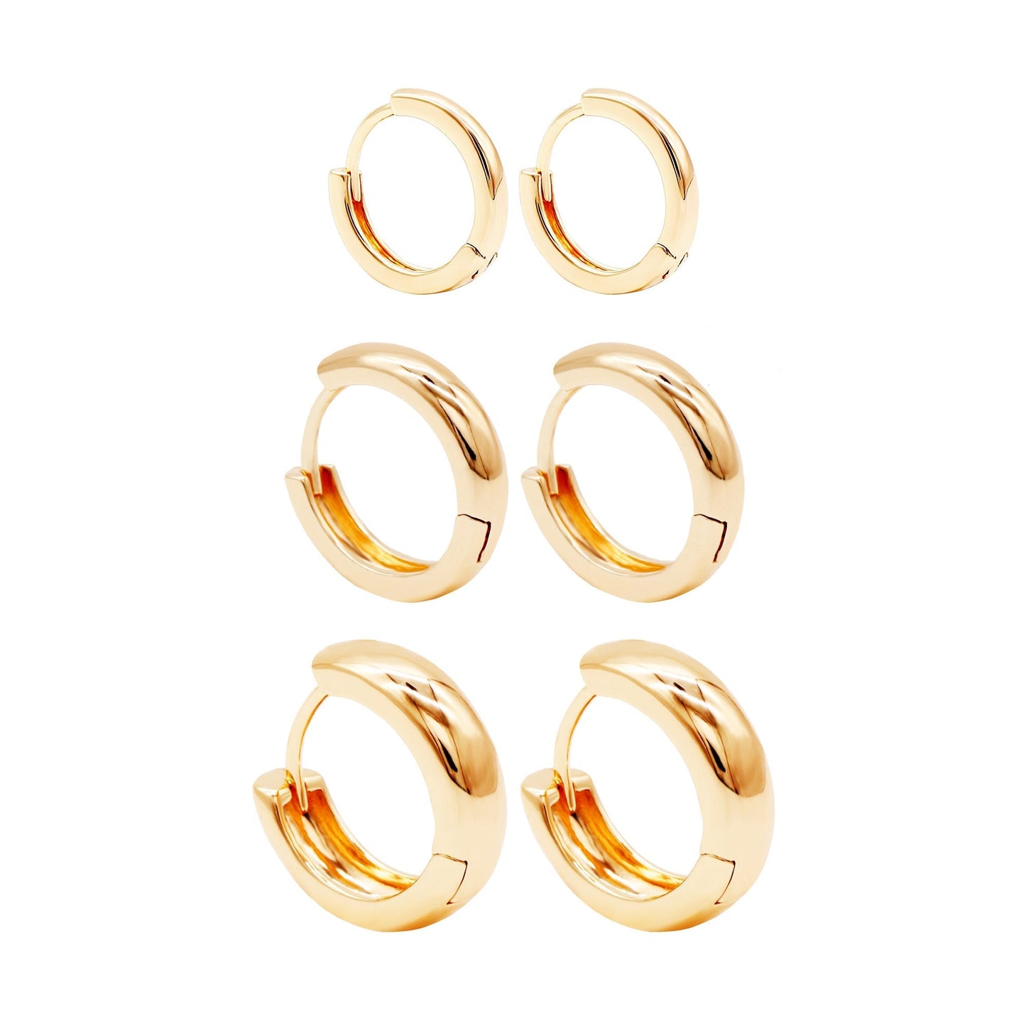 Boucles d'oreilles créoles Huggie dorées Aurelia