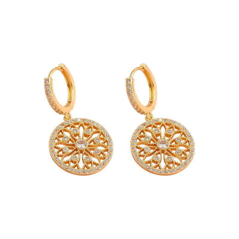 Boucles d'oreilles kaléidoscope dorées