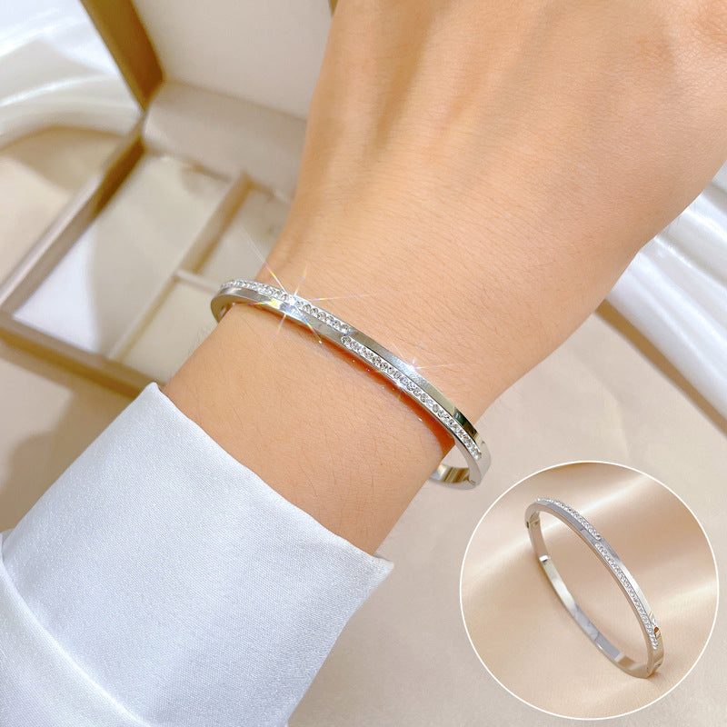 Bracelet rigide en cristal doré Aera