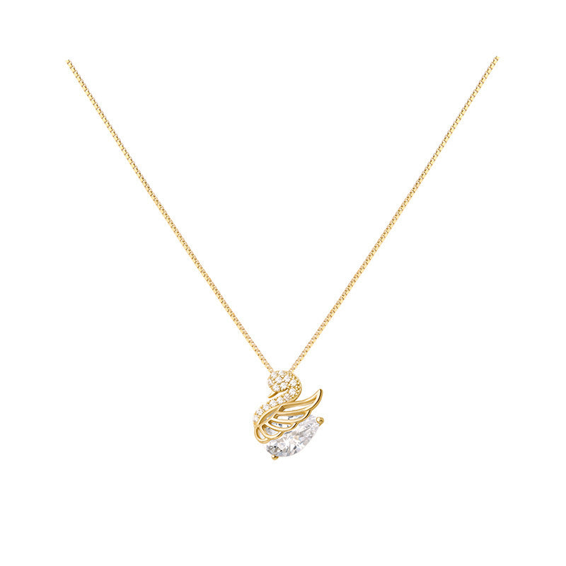 Collier cygne en cristal