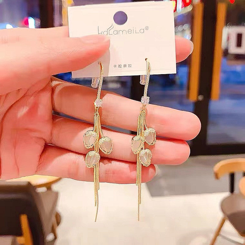 Boucles d'oreilles en fleur de cristal