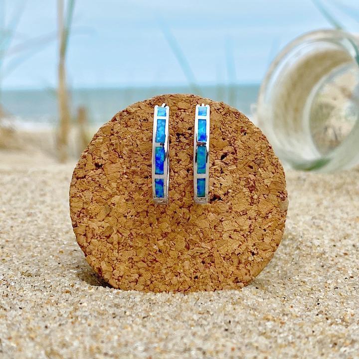 Boucles d'oreilles de Luxe Inspirées des Océans en Argent et Opale