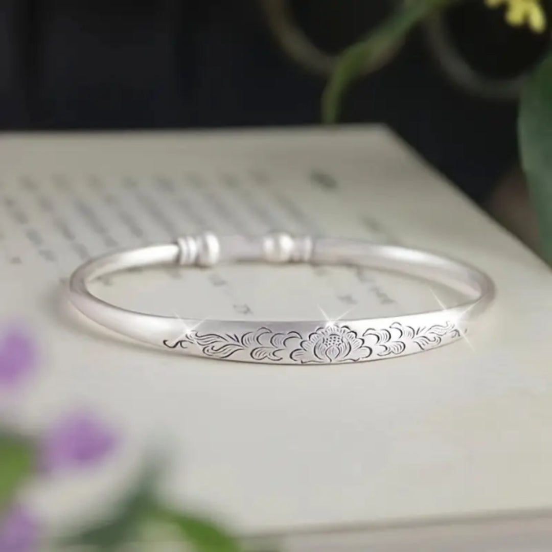 Bracelet chemin de fleurs plaqué argent