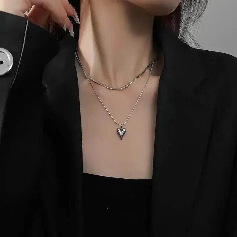 Collier cœur bohémien en argent sterling plaqué