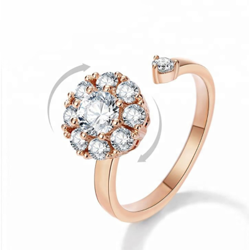 Bague Tournante Anti-Anxiété avec Zircon