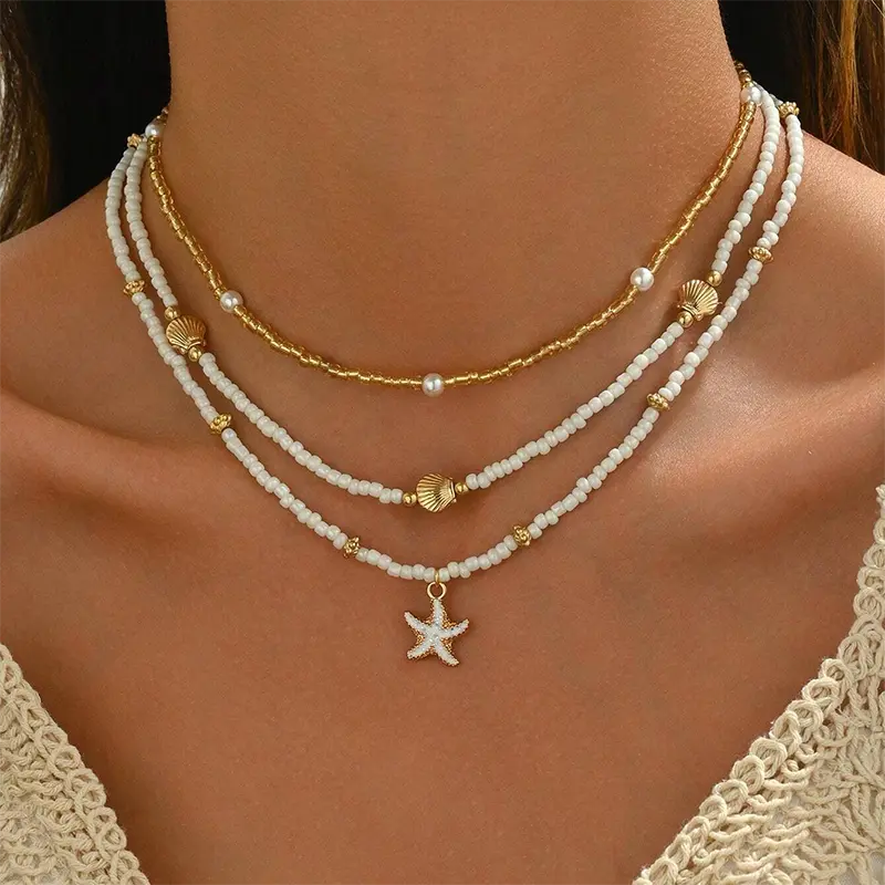 Collier Brise de Mer avec Perles Tropicales
