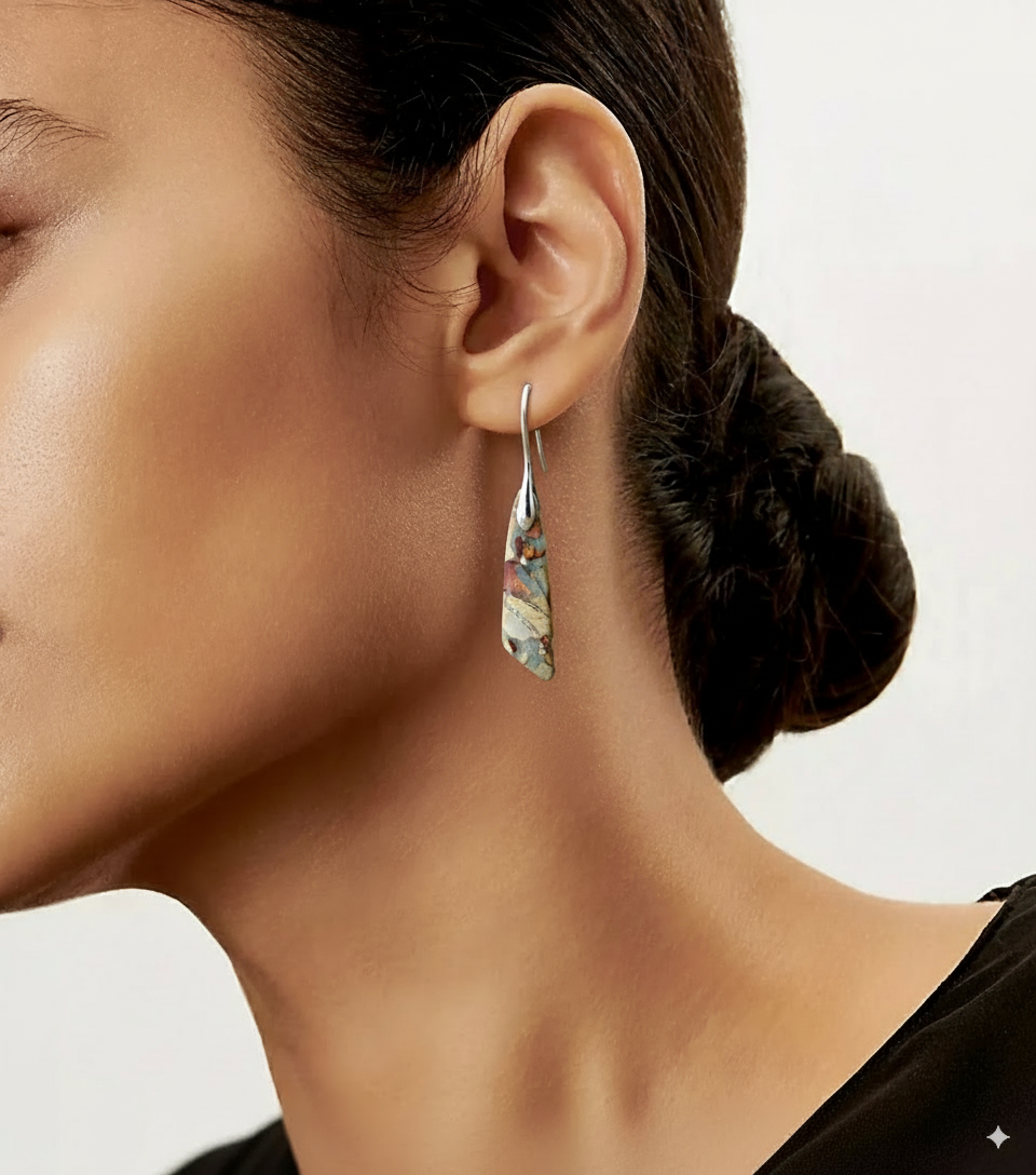 Boucles d'oreilles en pierre naturelle vintage