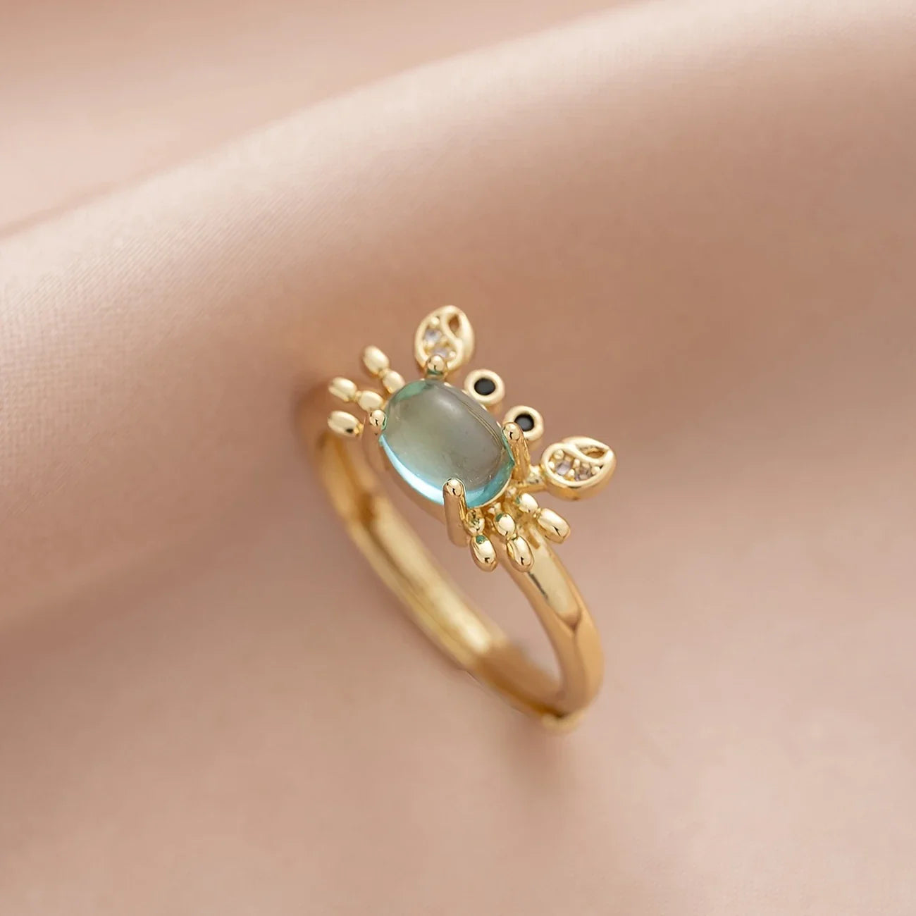 Bague de Crabe Ajustable Élégante