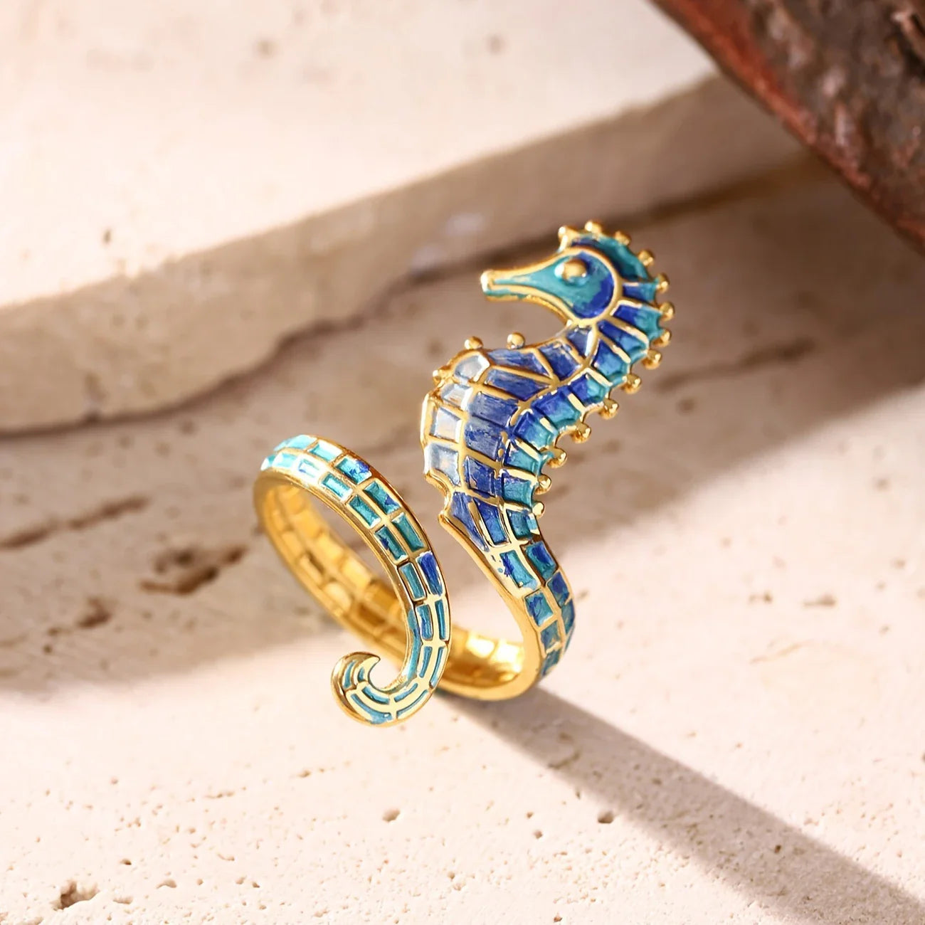 Bague Ajustable Hippocampe Style Bohème