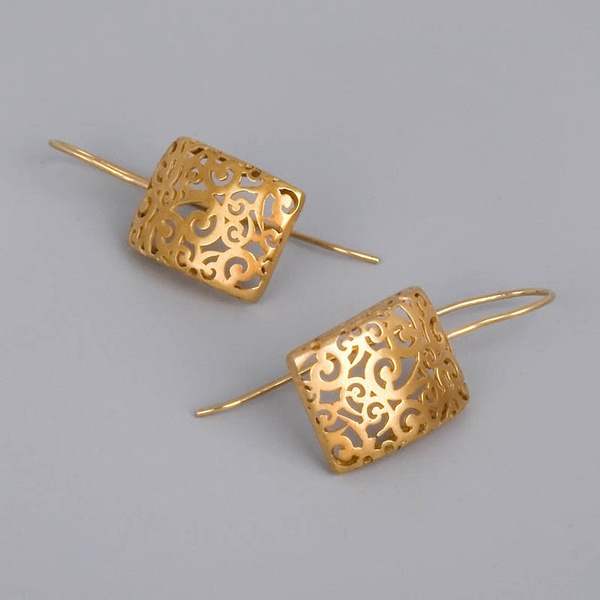 Boucles d'oreilles lierre creux doré