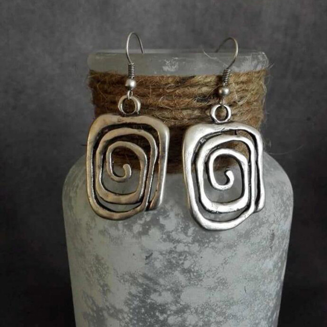 Boucles d'oreilles spirale plaquées argent vintage