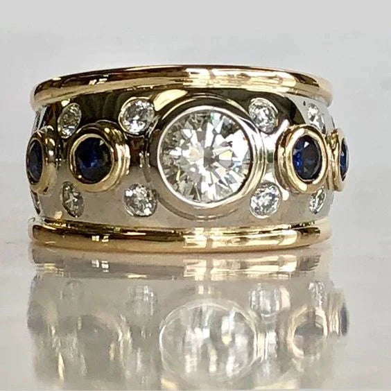 Bague double en zircone cubique vintage