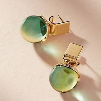 Boucles d'oreilles en cristaux verts vintage