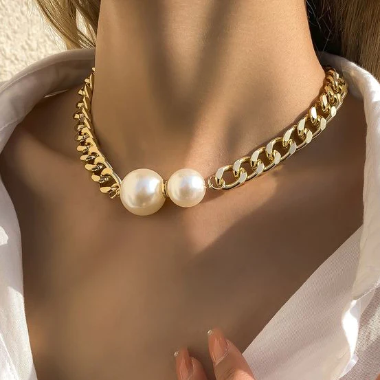 Collier double perle élégant