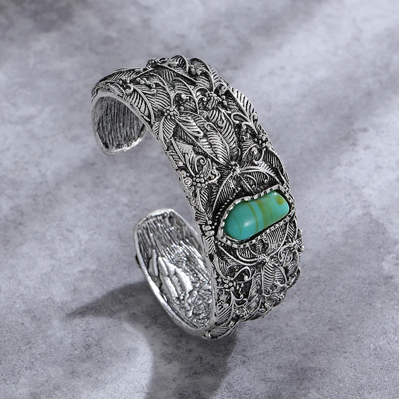 Bracelet en turquoise plaqué argent vintage