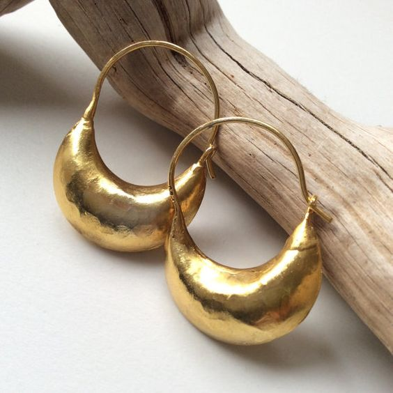 Boucles d'oreilles panier doré vintage