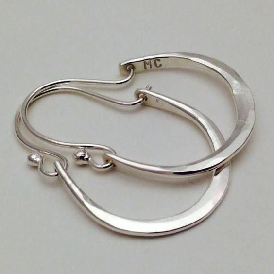 Boucles d'oreilles créoles plaquées argent vintage