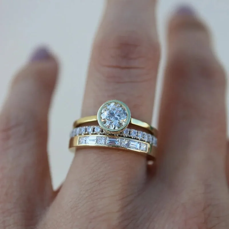 Bague en cristal doré vintage