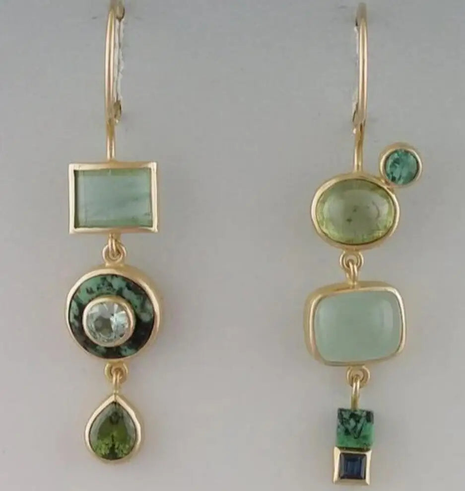 Boucles d'oreilles vertes vintage