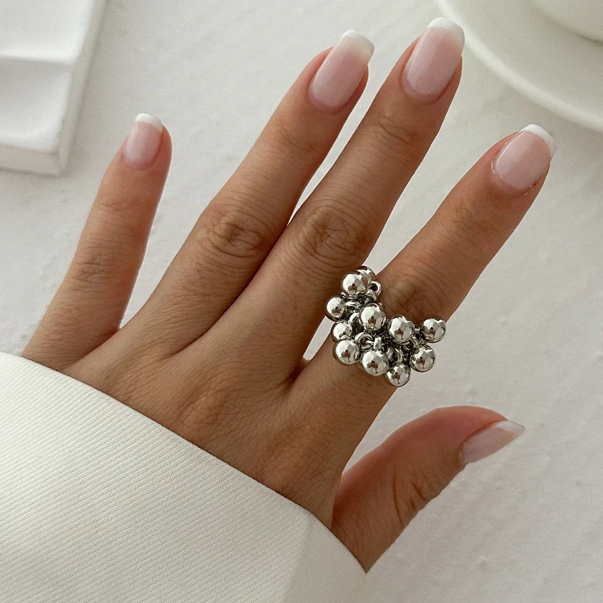 Bague double en perle bohémienne