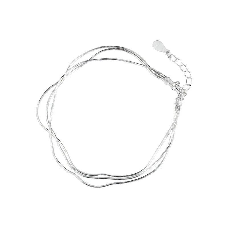Bracelet fin et élégant en argent sterling plaqué