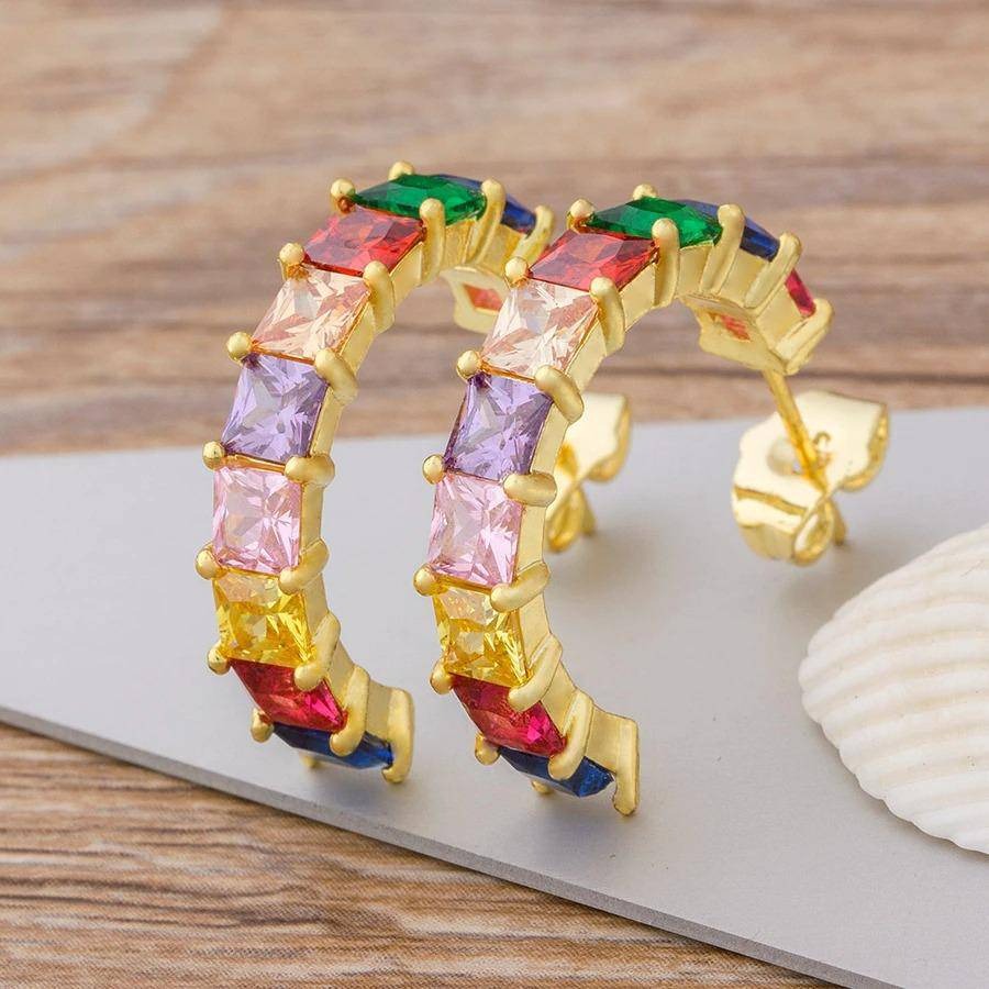 Boucles d'oreilles arc-en-ciel