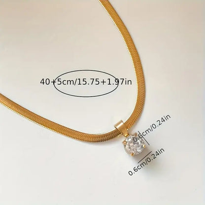 Collier pendentif élégant en strass Doré