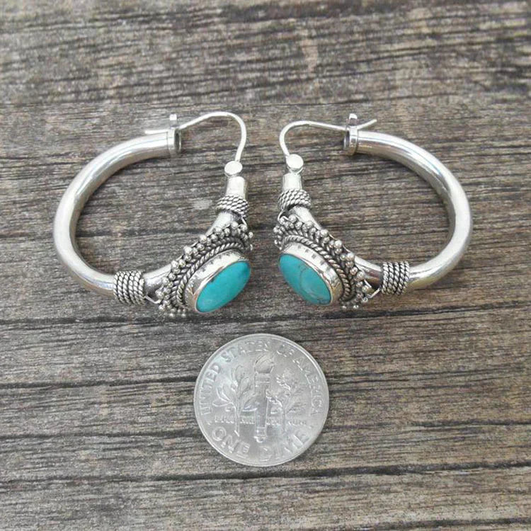 Boucles d'Oreilles Vintage Turquoise