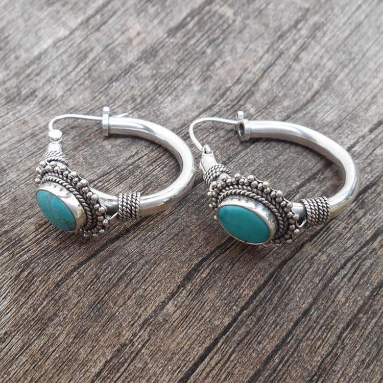 Boucles d'Oreilles Vintage Turquoise