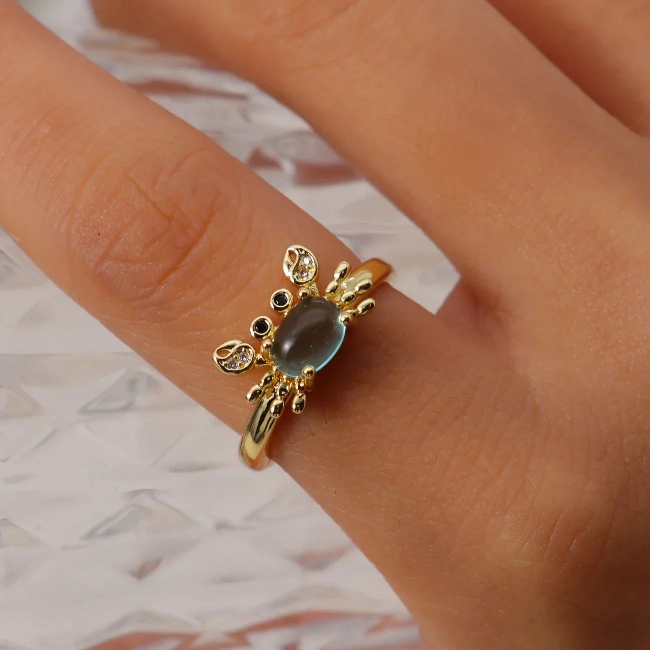 Bague de Crabe Ajustable Élégante